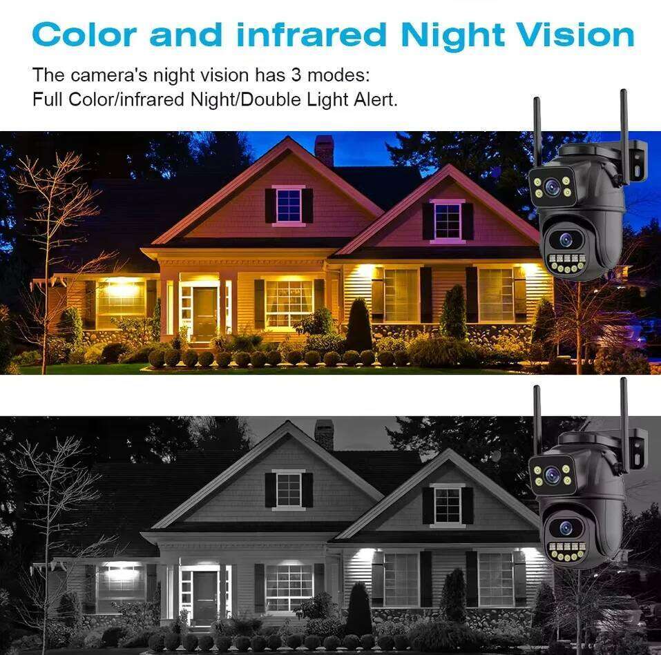4K 8MP WiFi Surveillance Camera,AI Human Detect, Dual Lens, 4X Digital Zoom, Outdoor Security PTZ IP Cameras 26W0306