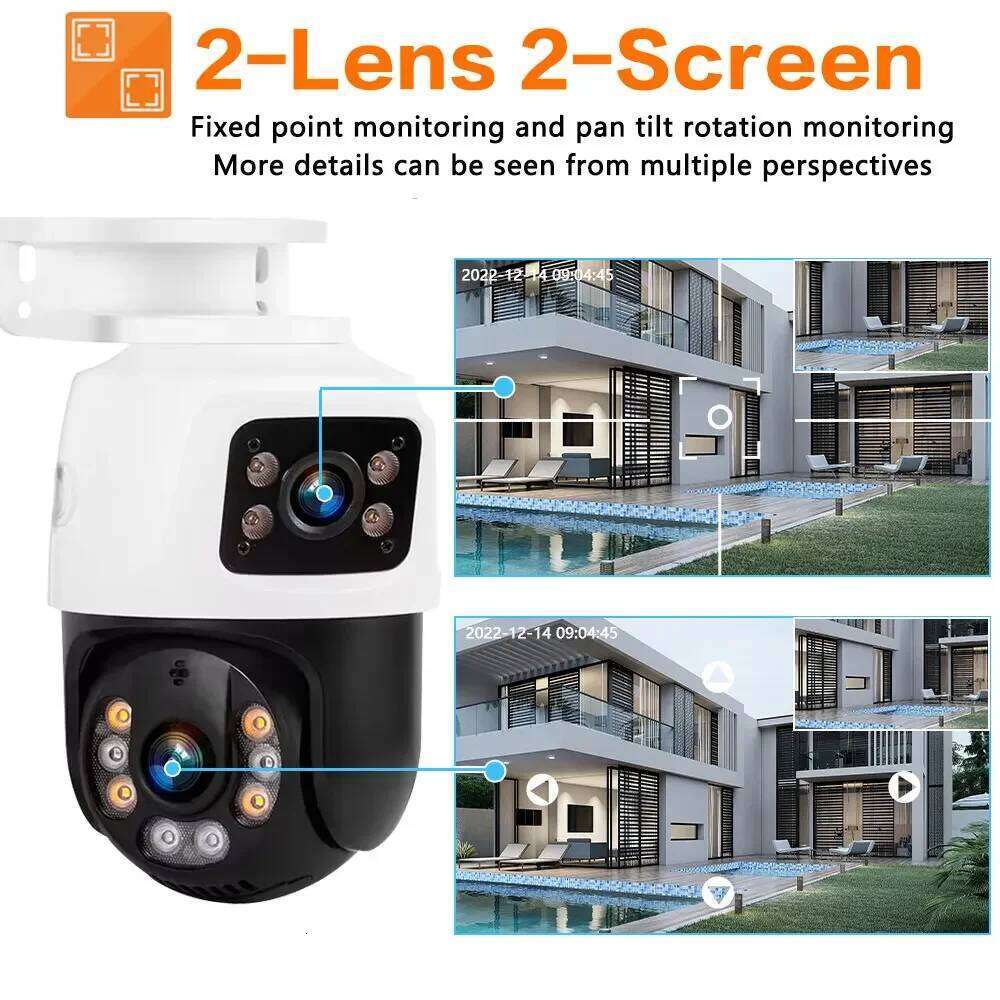 Dual Lens 8MP 4K POE PTZ IP Camera Outdoor Video Surveillance CCTV Cameras For Xmeye NVR Two Way Audio Human Detection 26W0306