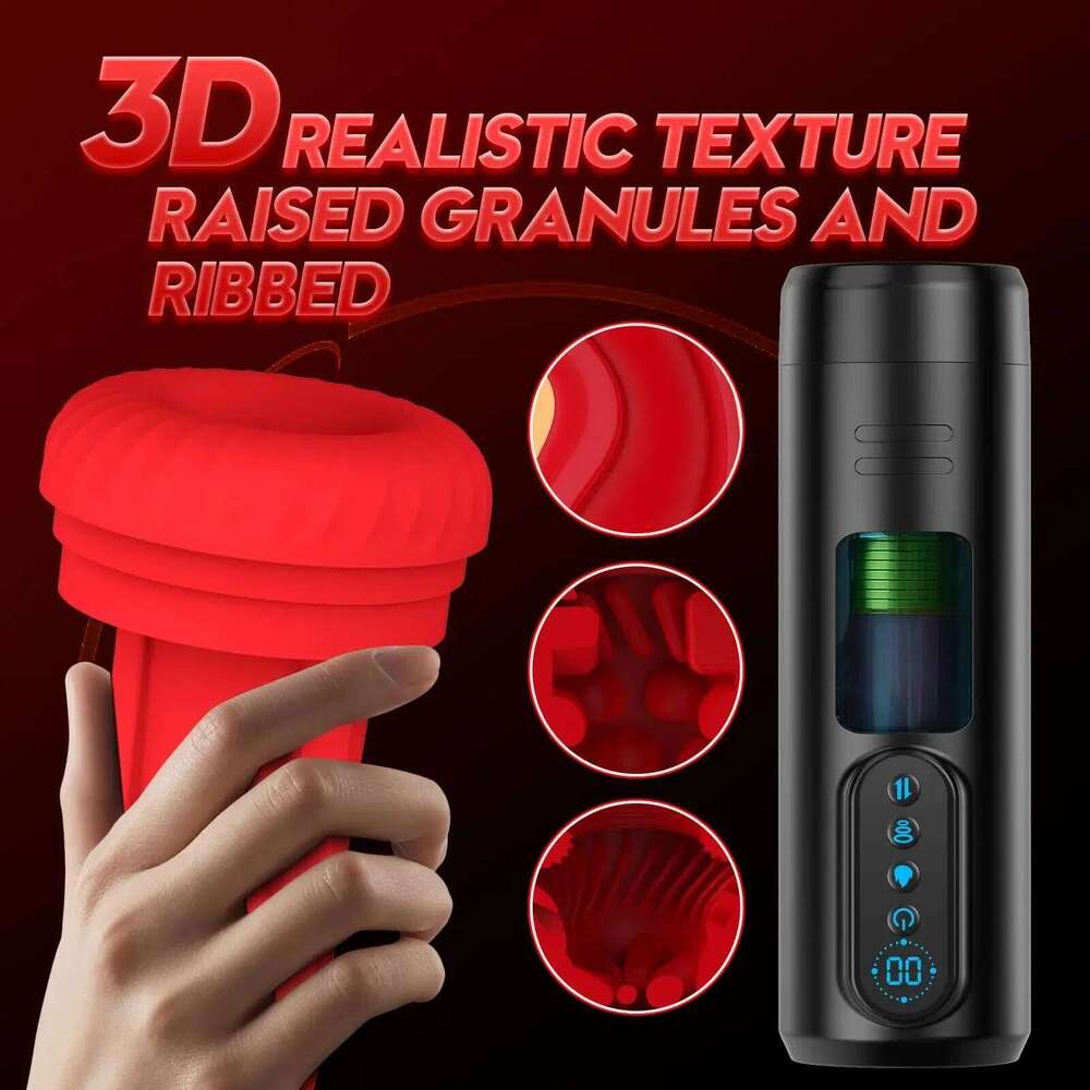 LCD Automatic Sucking Male Masturbator 9 Thrusting Vibration Blowjob Machine Heating Pussy Penis Pump Masturbation Cup Sex Toys W260305