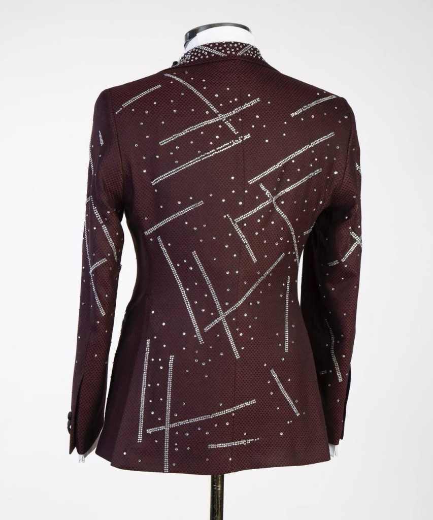 Luxurious Beaded Men Suits Peaked Lapel One Button Jacket Sets Classic Fit Prom Male Party 2 Pieces Customized