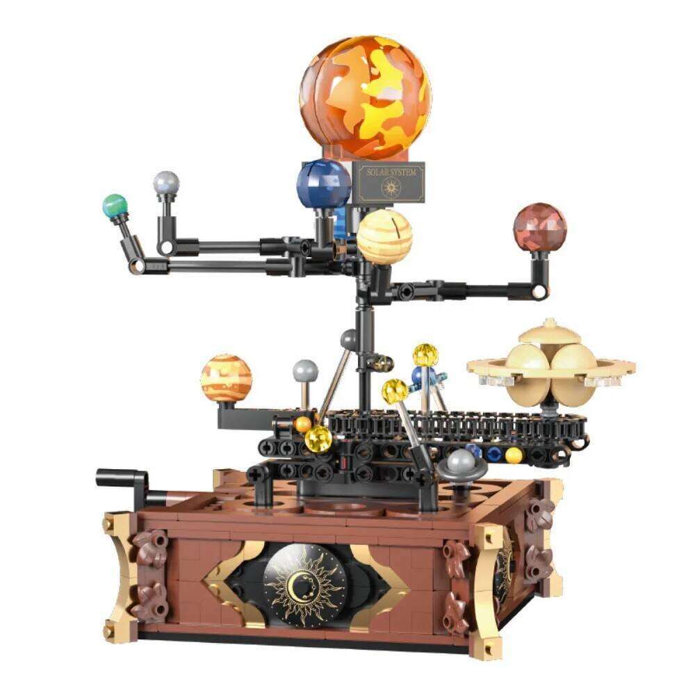 GSF MOC Space Solar system orbit planet Model small Building Block Aerospace Ornament Brick Toy For Children Desk Decor. Z260306