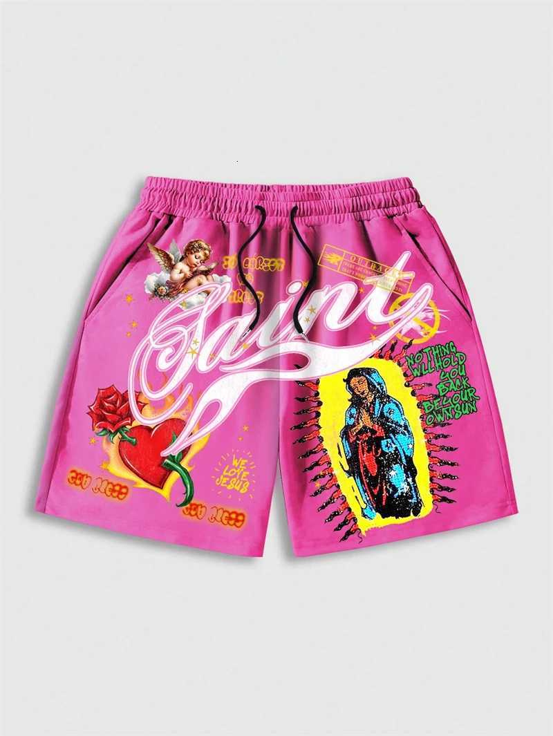 Fashion Virgin Mary Graphic Short Pants For Men Summer Trend Vacation 3D Printed Beach Shorts Cool Streetwear Loose Swim Trunks X260306