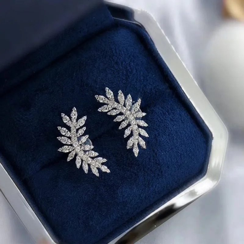 Luxury Sun Flower Stud Earrings for Woman Charm Gift Designer Silver Gold Cubic Zirconia Owl Leaf Square Wedding Bridal Earring Dangle Fashion Jewelry