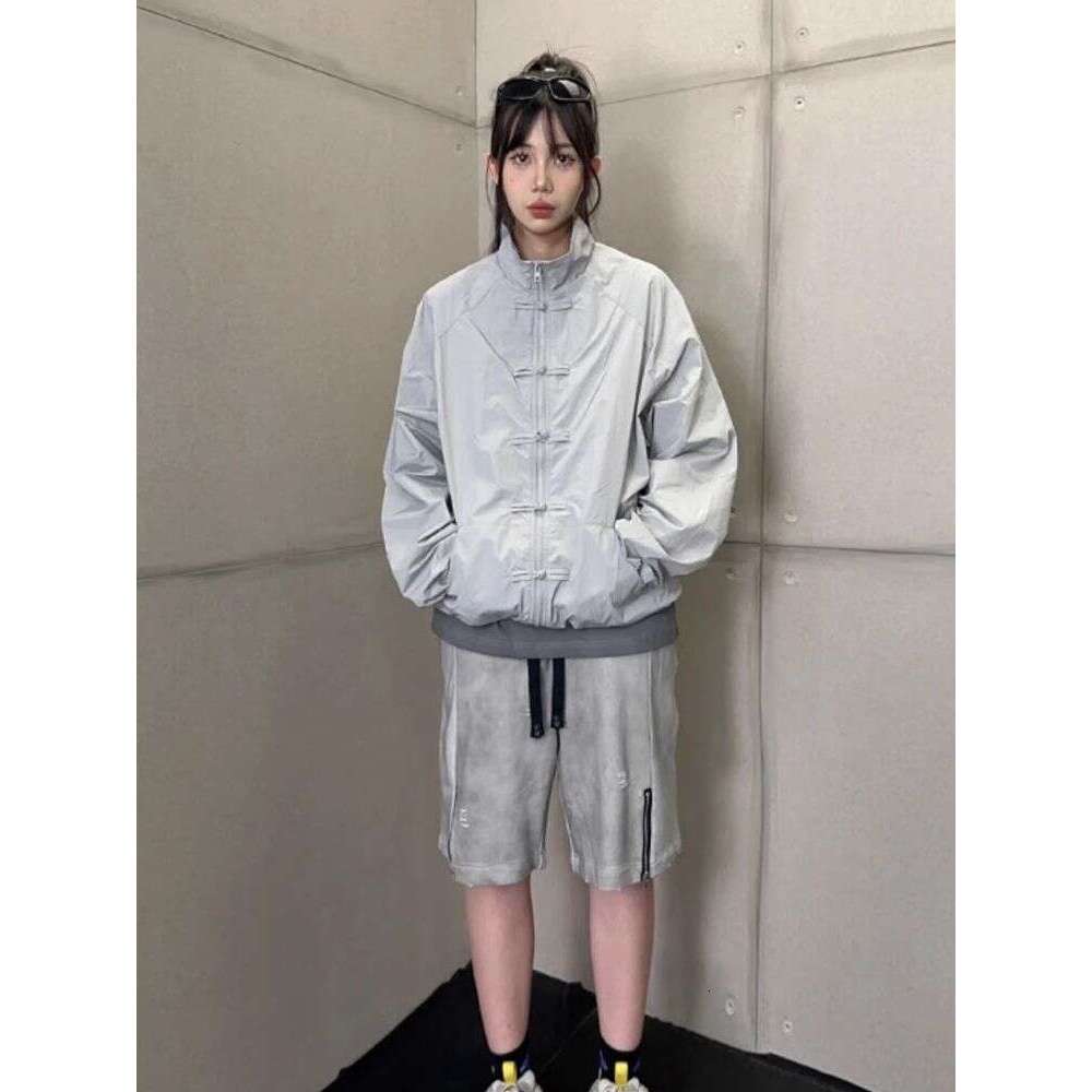 2026 Autumn New Style Trendy Casual Stand-Up Collar Unisex Windproof Zipper Jacket With Chinese Knot Buttons Asia Size