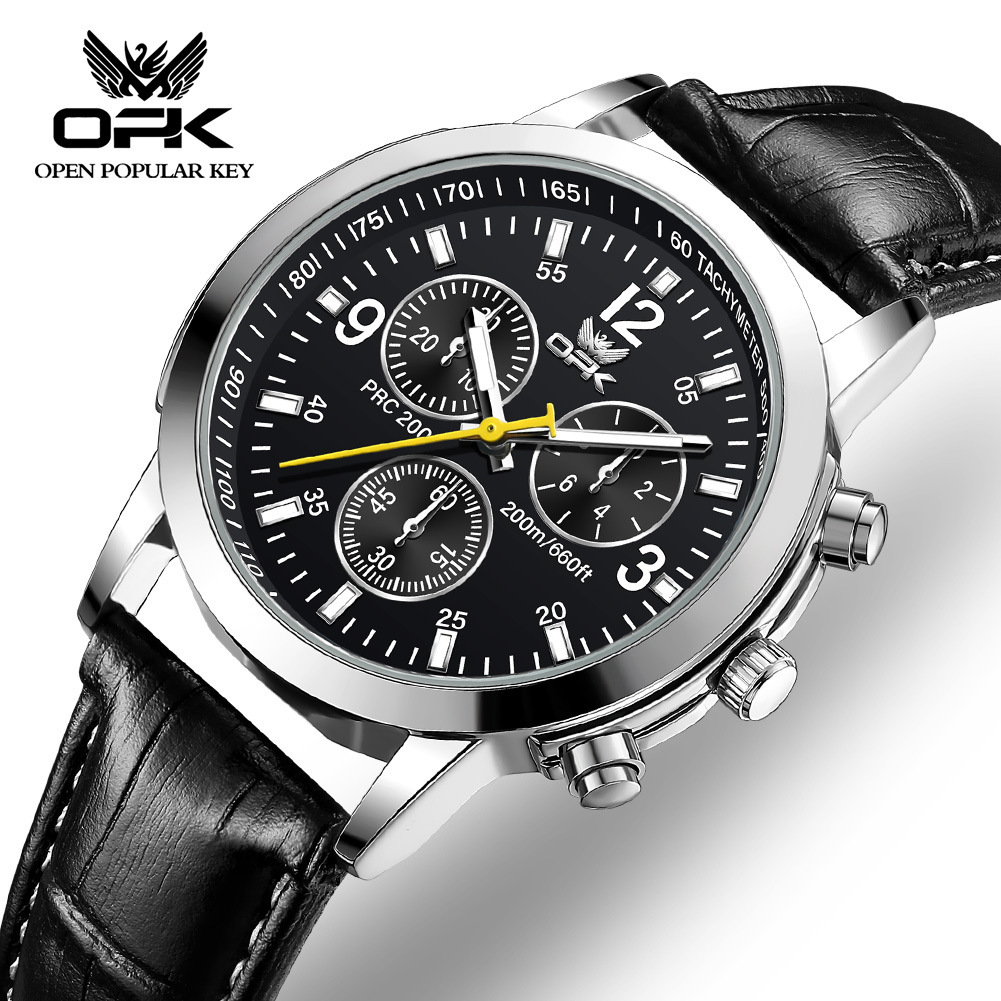 New OPK brand watch waterproof luminous men's automatic quartz watch Korean version digital large dial luxury men's watch