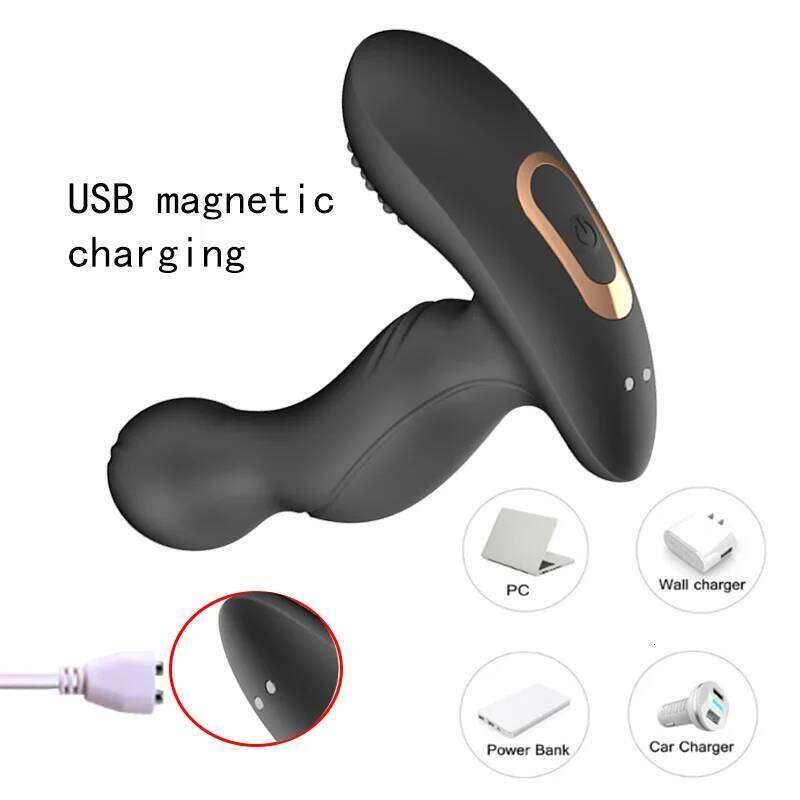 Prostate Massager Wireless Remote Control Anal Plug Masturbator Finger Push Stimulator Anus Vibrator For Adult Men Sex Toys W260305