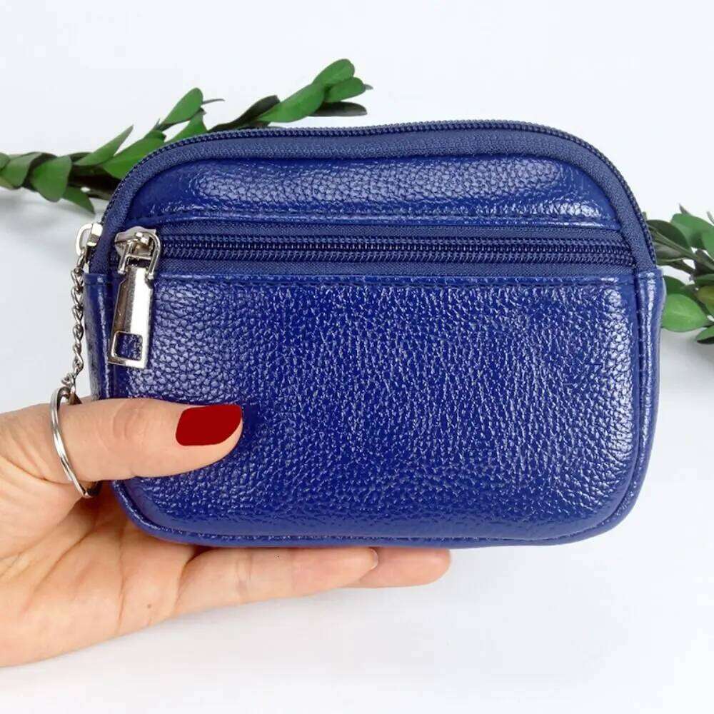 Women Mini PU Leather Female Card Holder Coin Short Wallets Small Purse Zipper Keychain Clutch Bag Wallet C260304