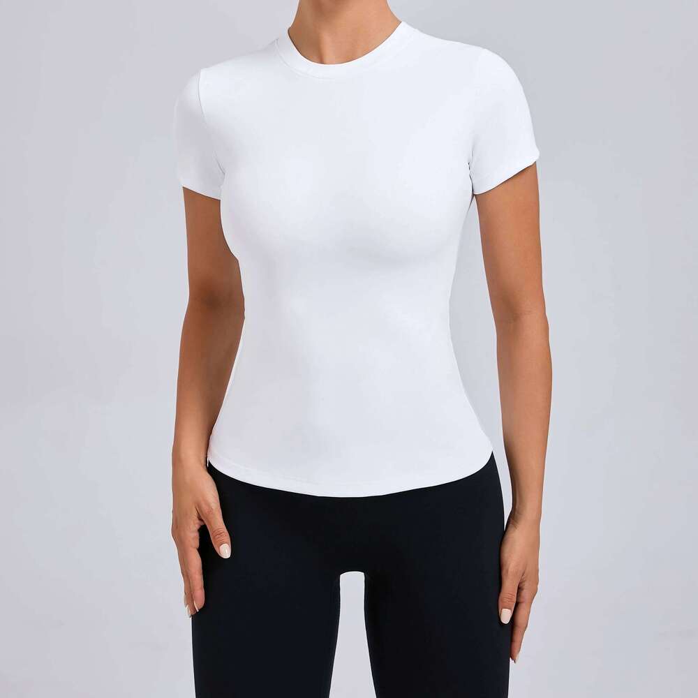 Women Top Yoga Shirts Quick Dry Running Tops Tights Push Up Workout Gym Clothes Short Sleeve Fitness Sports T-Shirts 26Y0306
