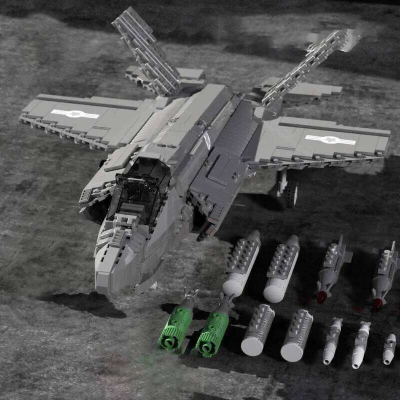 Aircraft Series F35 Fighter Building Blocks Model Famous WWII Military Airplanes MOC Bricks Sets Boys Toys Gifts For Childrens Z260306