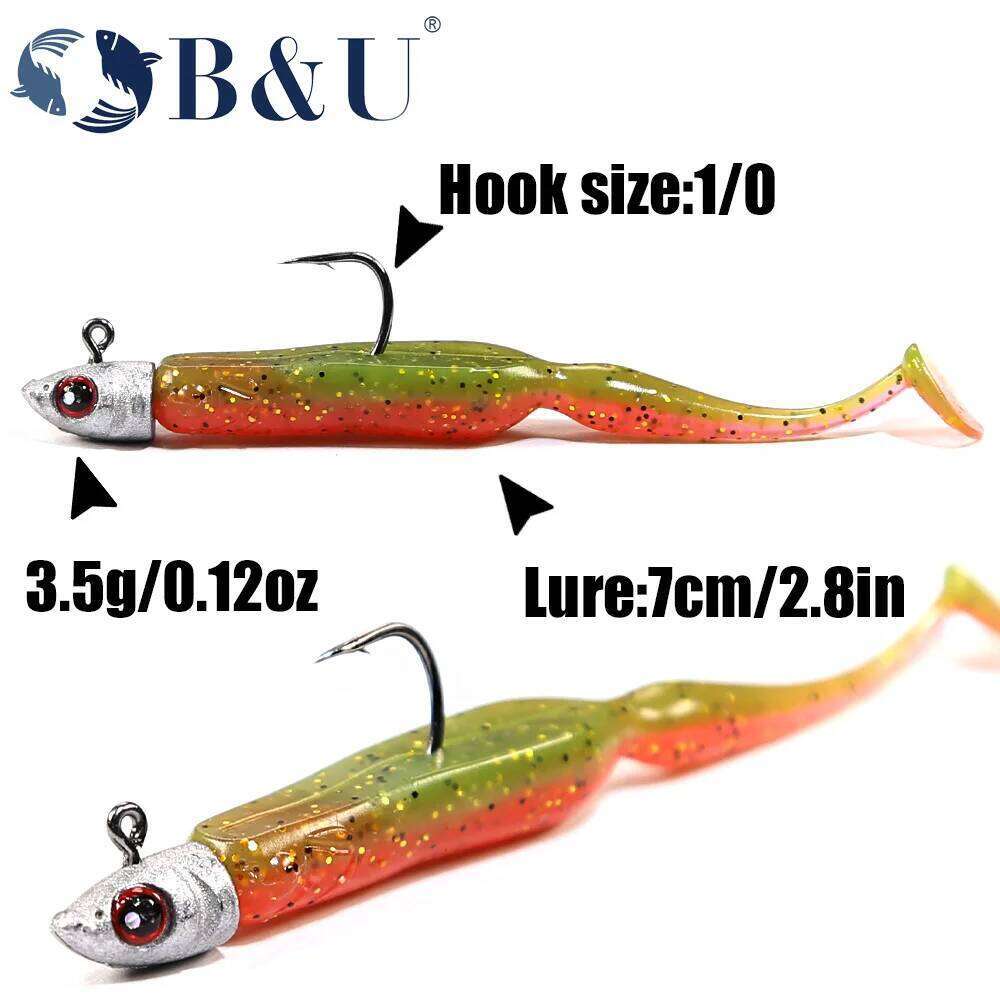B&U Jig Head Hook Fish Sharp Fishhooks Soft Bait Worm Barbed Hooks Fishing Tackle Hard Lure Y260305