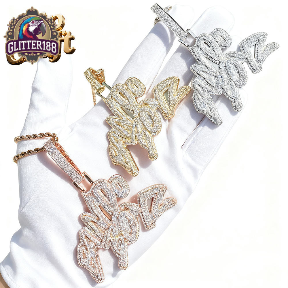 Hip-hop Bando Boyz Pendant Necklace Gold Plated Link Chain silver vvs moissaniteia Unisex Trendy Jewelry