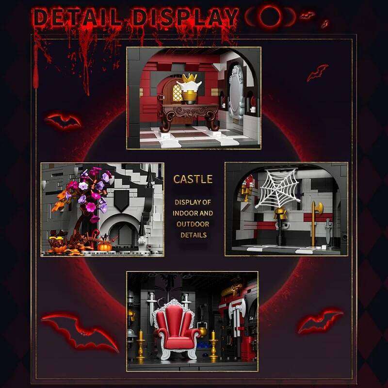 3540PCS Vampire Building Blcoks Gothic Horror Castle Model Bricks Desktop Ornaments Kids Educational DIY Toy Holiday Gift Z260306