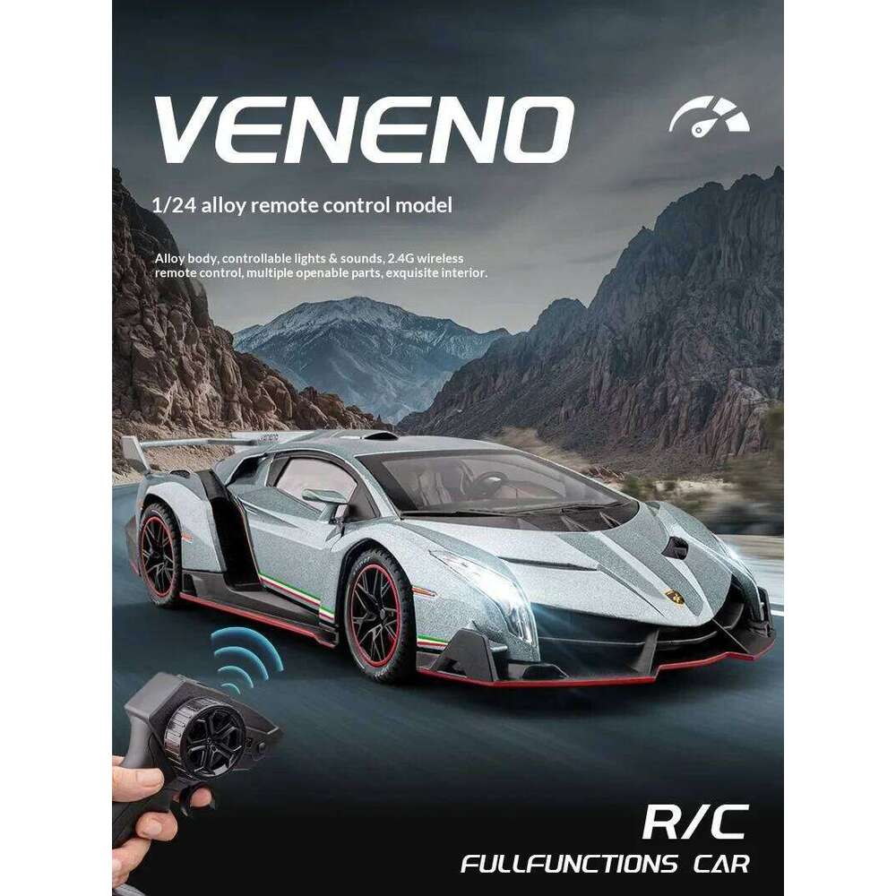 Chezhi1:24 Lamborghini Sound and Light Remote Control Car Model Toy Boy Birthday Gift Puzzle Premium Collection C260305