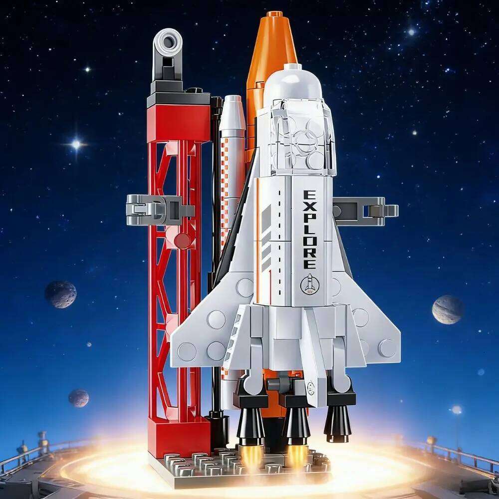 TOYLINX 115PCS Launch Spaceship Shuttle Building Blocks Set Exploration Construction Rocket Toy Bricks Space for Boys Girl Z260305