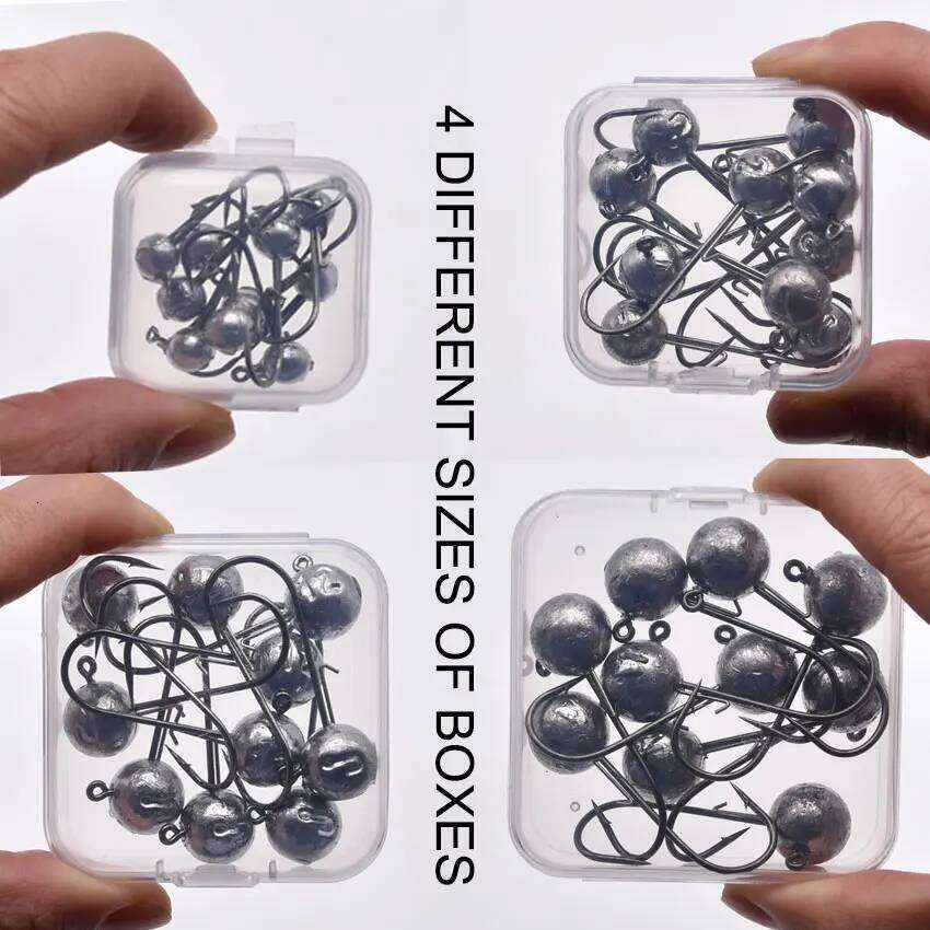 MrLurion Package Box 2g 3g 5g 7g 10g 12g 16g 20g jig head fishing tackle ,crank carbon lure hook for worm soft S260305