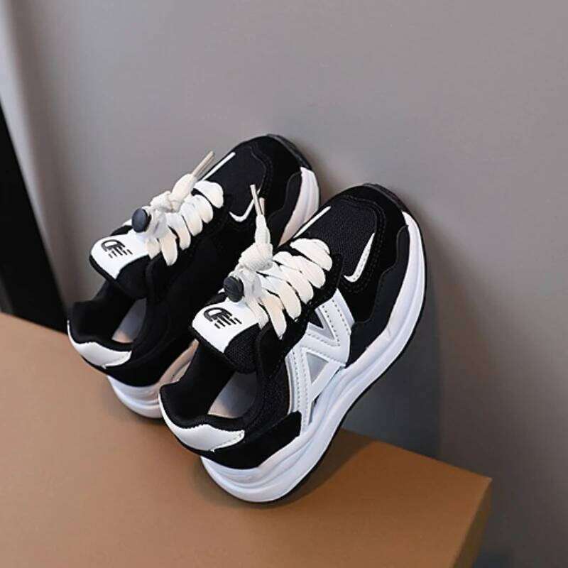 Boys Girls Soft-soled Leisure Comfortable Sports Spring and Autumn Fashion Children Thick-soled Running Shoes 26Y0304