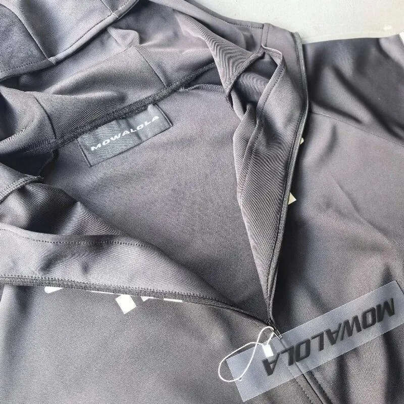 Hoodies Stripe Mowalola Short Design Loose Zipper Hoodie Winter High Quality Black Casual Outdoor Sports Jackets Pullovers Men's Clothing Daily O - view 6