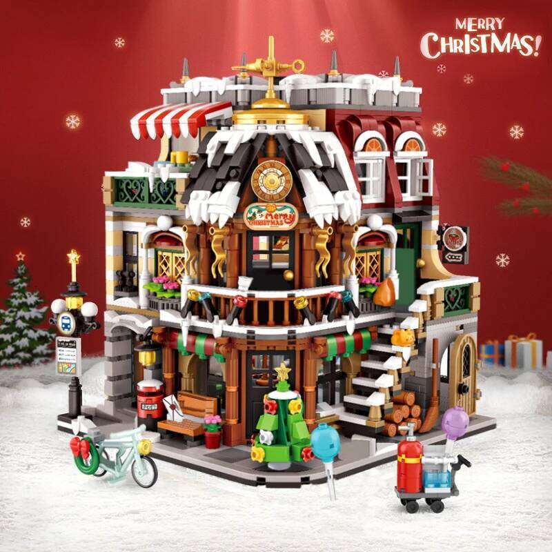 Creative Expert Christmas Cafe City StreetView Building Block Mini Brick Modular House Santa Claus Tree Toys For Kids Gift Z260305