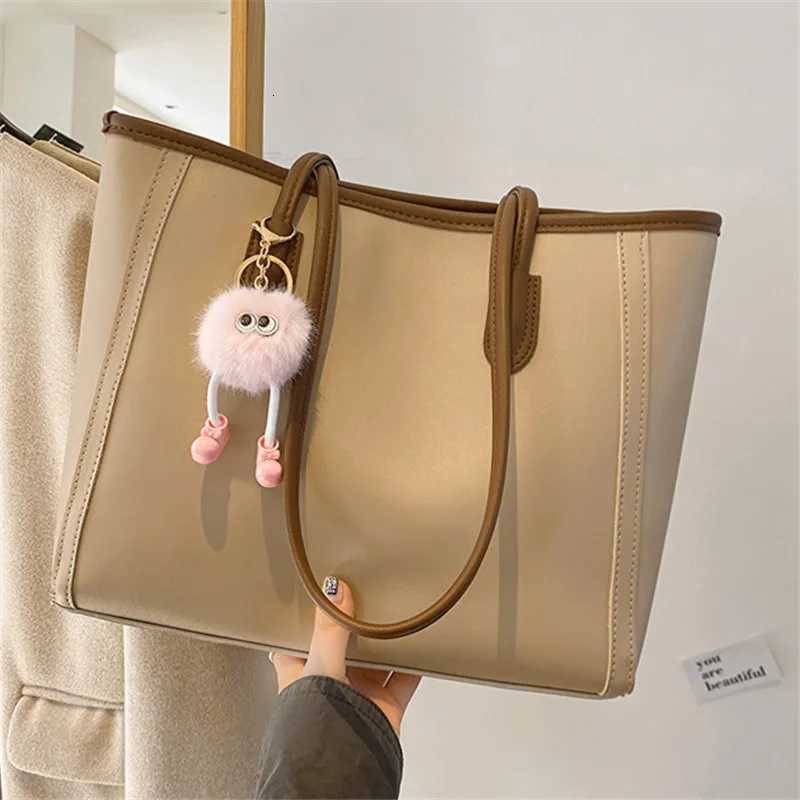 Solid Color PU Leather Womens Handbag Versatile Korean Single Shoulder Underarm Bag Temperament Tote Bag for Women Daily Use H260306