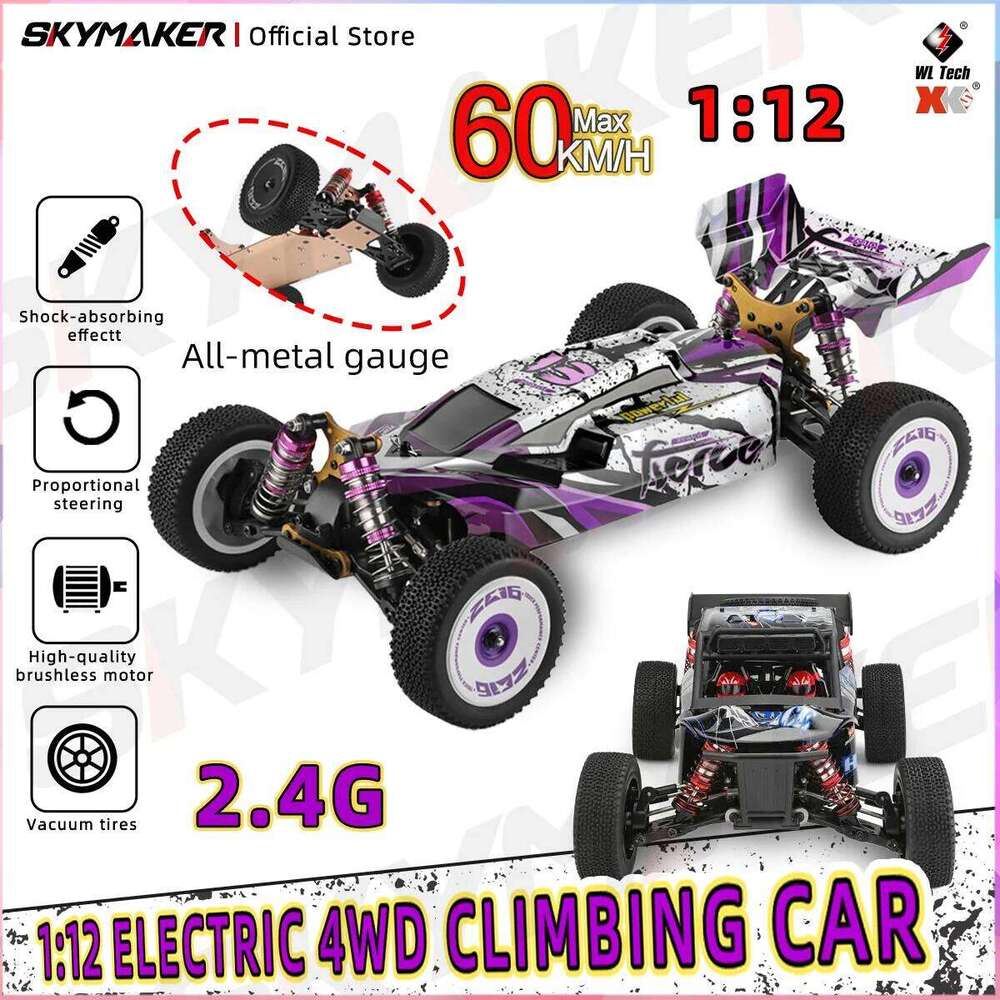 Wltoys RC 124018 124019 1/12 RTR 55km/h High Speed Remote Control 4WD Off-Road Climbing Racing Vehicle Car Toy for Boys Gift C260305