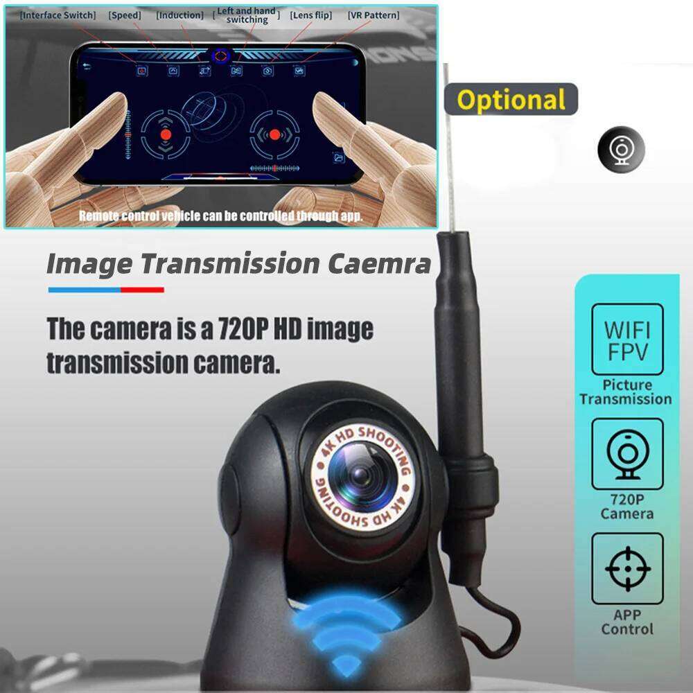 1:24 RC Model 2.4GHz RTR Scale with WIFI FPV HD Camera ESP LED Light Electric Car Remote Control Toys for Children Boys Gift C260305