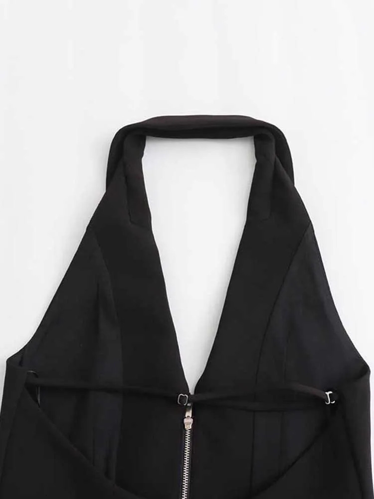 Women Sexy Backless Strapless Halter Corset Tops Side Zipper Lady Slim Camis Female Solid Chic Tops 260306