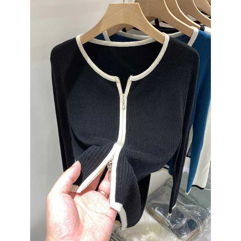 Knitted Sweater Women Cardigans New Long Sleeve O-Neck White Knit Sweater Cardigan Women Tops Knitwears Sueters De Mujer Q963 M260306