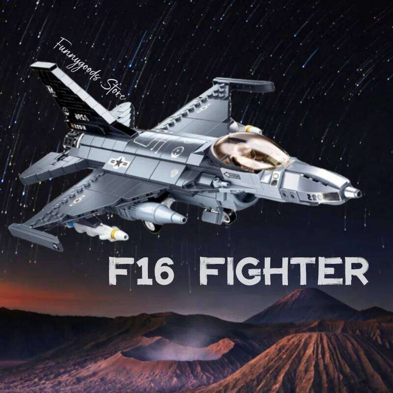 Get Your Own F16 Fighter with 521pcs Military Series Model Building Blocks Kit - Perfect Gift For Christmas Thanksgiving Z260306