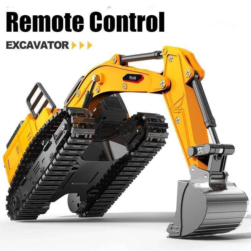 Children Alloy Remote Control Toys Simulation Electric Excavator Engineering Vehicle with Light RC Cars Model for Kids C260305
