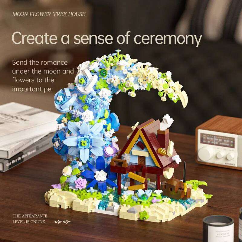 Creative Micro Particle Moon Flower and Tree House Building Blocks Exquisite Desktop Decoration Gift For Kids Z260305
