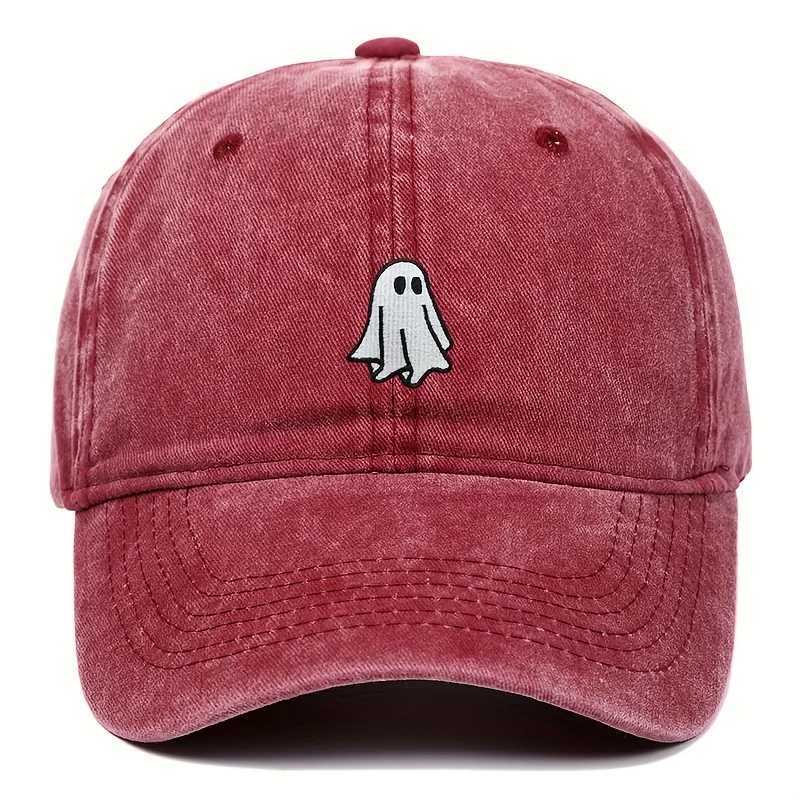 Halloween Embroidered Baseball Hat with Cute Ghost Pattern Simple Style Suitable for Men and Women S260306