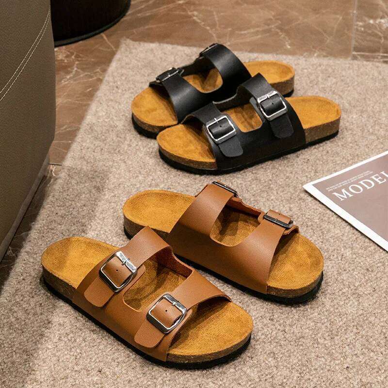 2025 Classic Cork Clogs Slippers Women Soft Footbed Suede Sandals With Arch Support Trendy Beach Slides Home Men Mules
