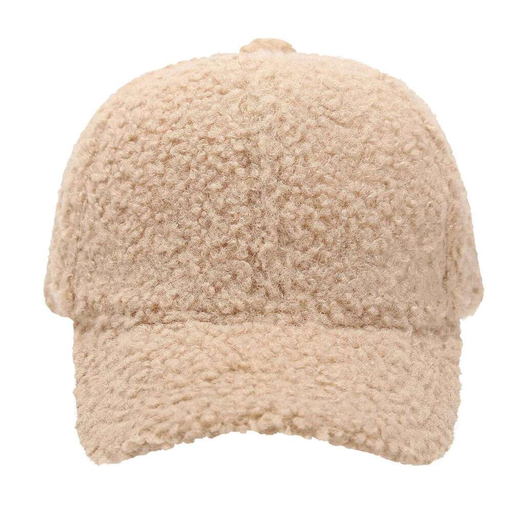 Winter Lamb Wool Baseball For Children Baby Kids Warm Thick Solid Color Golf Caps Girls Boy Sports Curved Brim Visors Hat Y260304
