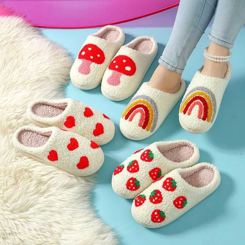 Kids Slippers House Shoes Cartoon Winter Shoes For Unisex Warm Anti-slip Home Slipper Soft Bottom White Shoes Size 36-45 S260305