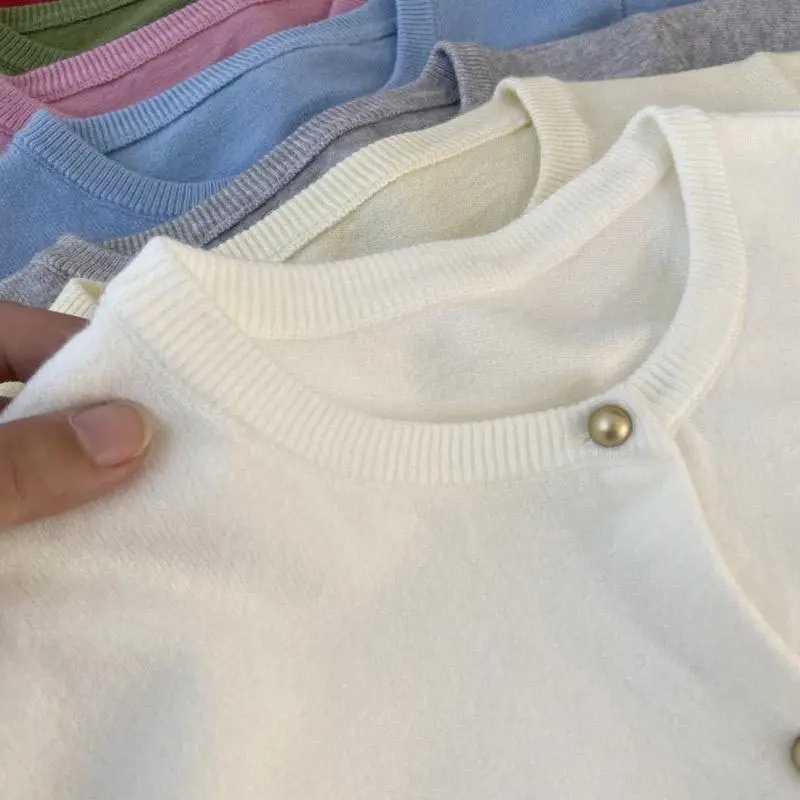 AOSSVIAO 2025 Autumn Winter Knitted Cardigan O-Neck Loose Solid Color Long Sleeve Sweater Korean Single Breasted Versatile Tops M260306