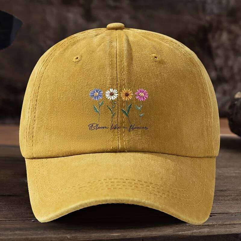 Men's outdoor baseball cap, stylish and versatile women's duckbill cap with four-color floral print Y260304