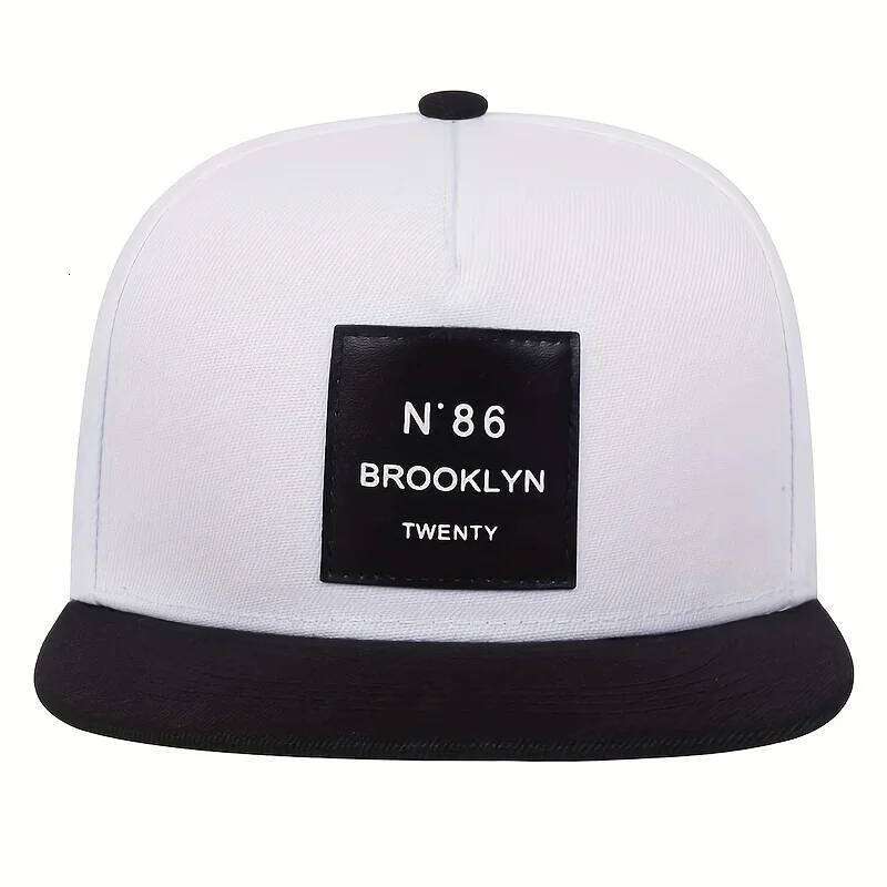 1pc Unisex Sports Baseball for Men & Women With Alphabet Silicone Label Dad Hat - Stylish Flat Brim Snapback Trucker Cap Y260304