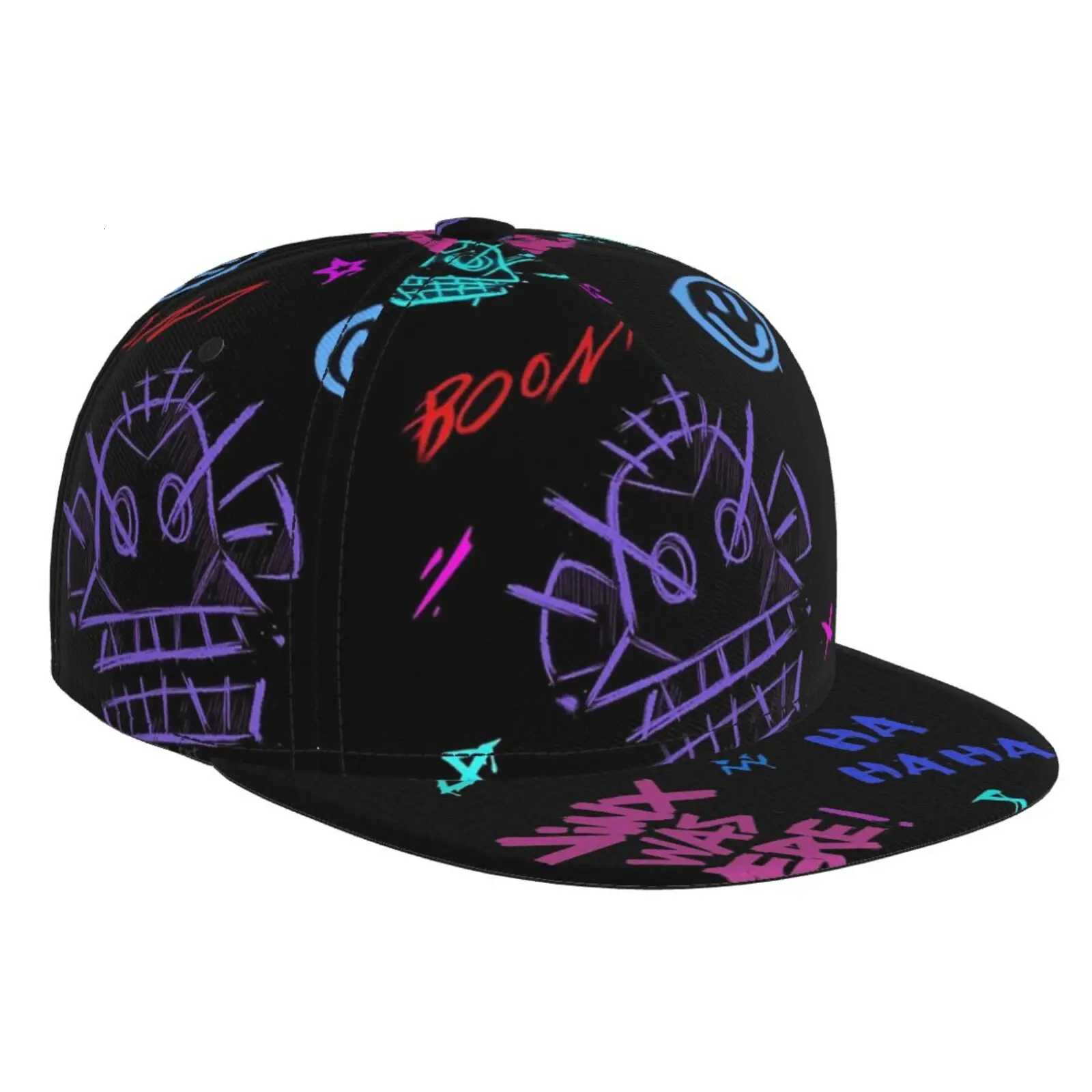 New Graffiti Printed Flat Brimmed Hat Street Skateboarding Hip Hop Hat Outdoor Leisure Sunshade Baseball Hat Universal S260306