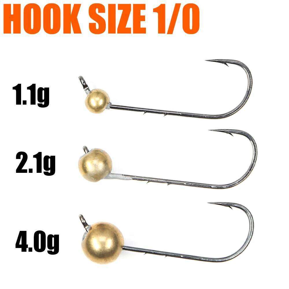 B&U 10pcs Mini Micro Rockfish Exposed Head Barbed Trout Soft Worm Lure Jig Hook Fishing Tackle S260305