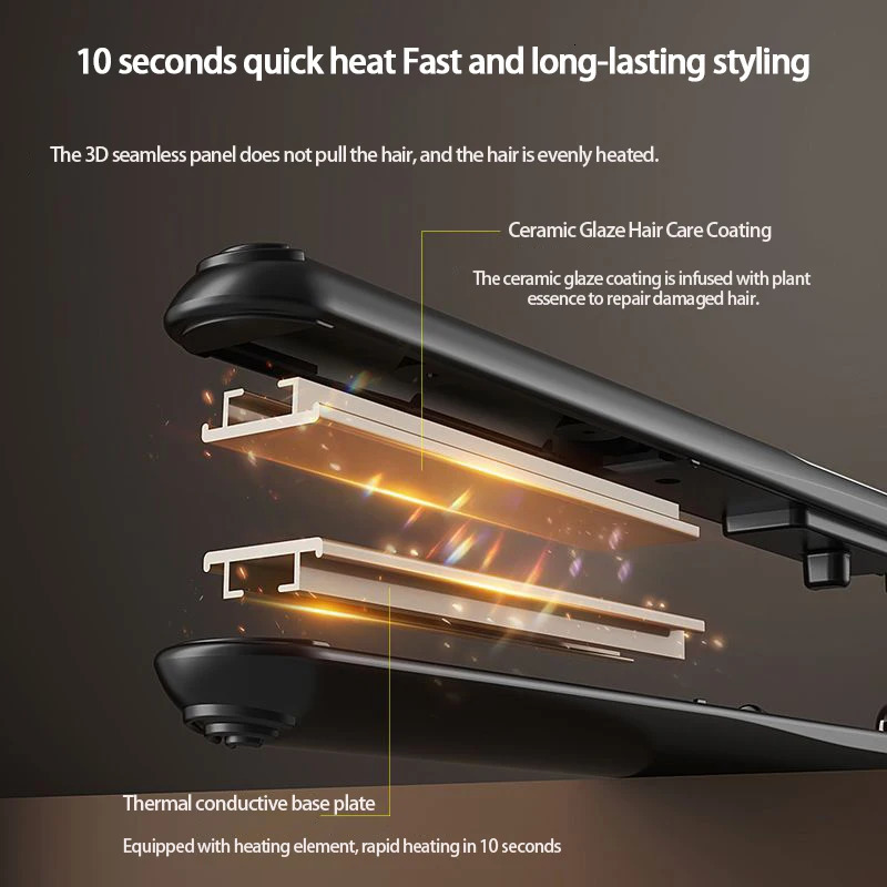 10 Seconds Fast Heating Hair Straightener Curler 2 in 1 For Xiaomi Professional Hairdressing Tools Comb Hair Iron Brush 260305
