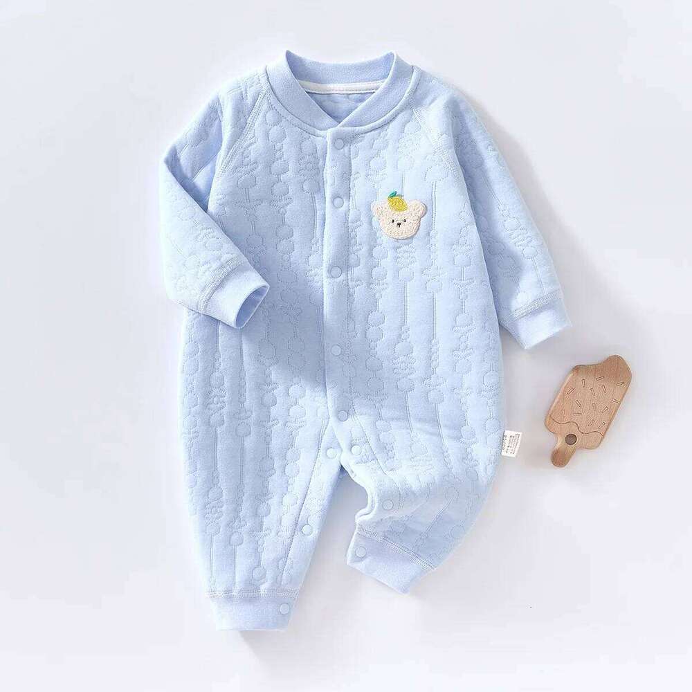 AYNIGIELL Baby Autumn Winter Warm Sleepwear Pure Cotton Clothes 0-18 Months Newborn Boys and Girls Jumpsuit Z260306