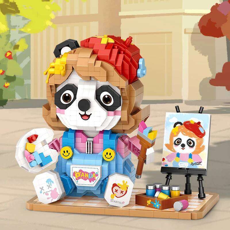 Mini Cartoon Doll Animal Model Micro Drill Assembled Cat Building Blocks Children's Educational Toy Gift Z260306
