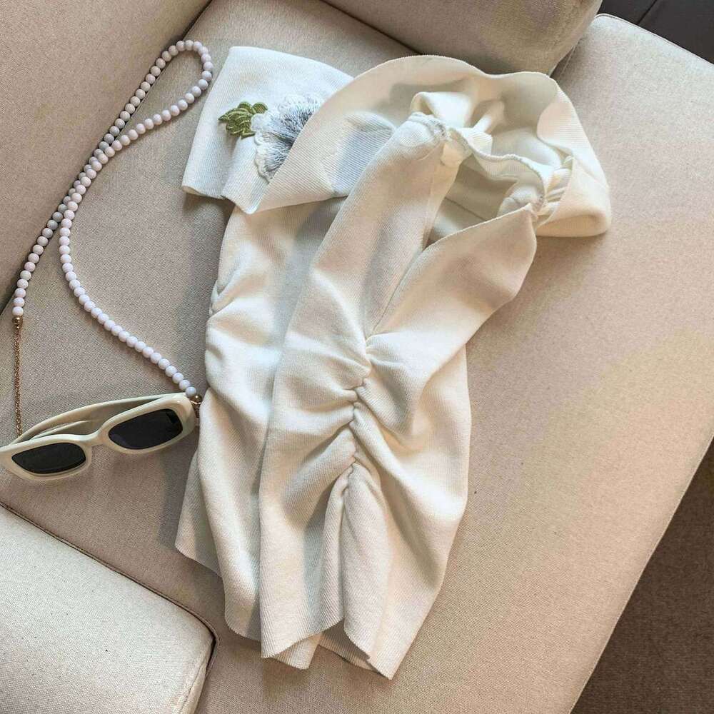 New Chinese-Style Embroidered Tube Top Women's Summer Outerwear Off-Shoulder Camisole Sleeveless Short T-Shirt