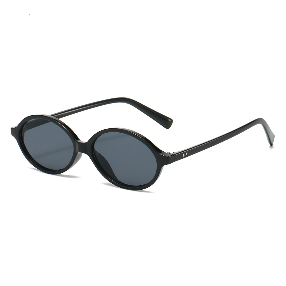 25 new Korean-style small-frame retro plain glasses, nerd oval sunglasses, UV protection sunglasses