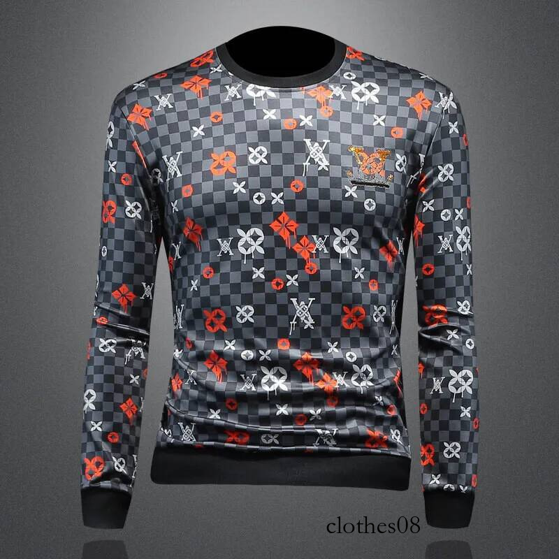 Men T shirt Faionable Embroidered Base irt Trendy Sweatirt Casual Loose Fit Cotton Polyester Blend Autumn Spring Wear