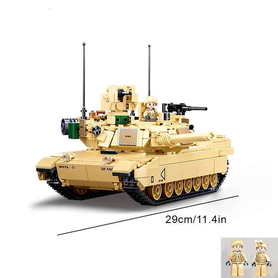 781PCS Military Series Block Toys, M1A2 Tank Model Creative DIY Toy Assembled Building Blocks Kit Z260305