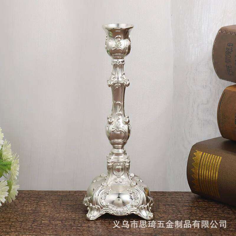 2Pcs European retro zinc alloy ornament, hotel home handicraft candle holder XJ260305