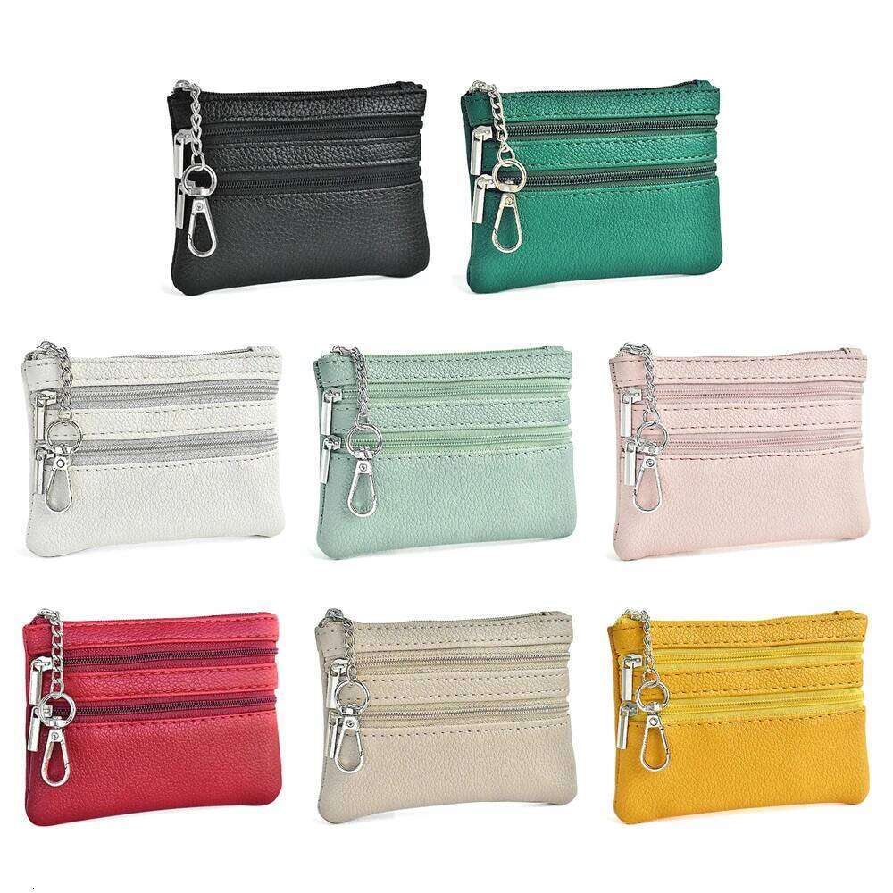 Multifunctional PU Leather Coin Purse Waterproof Wear-resistant Credit Card Holoder Zipper Wallet Money Bag Women Men C260304