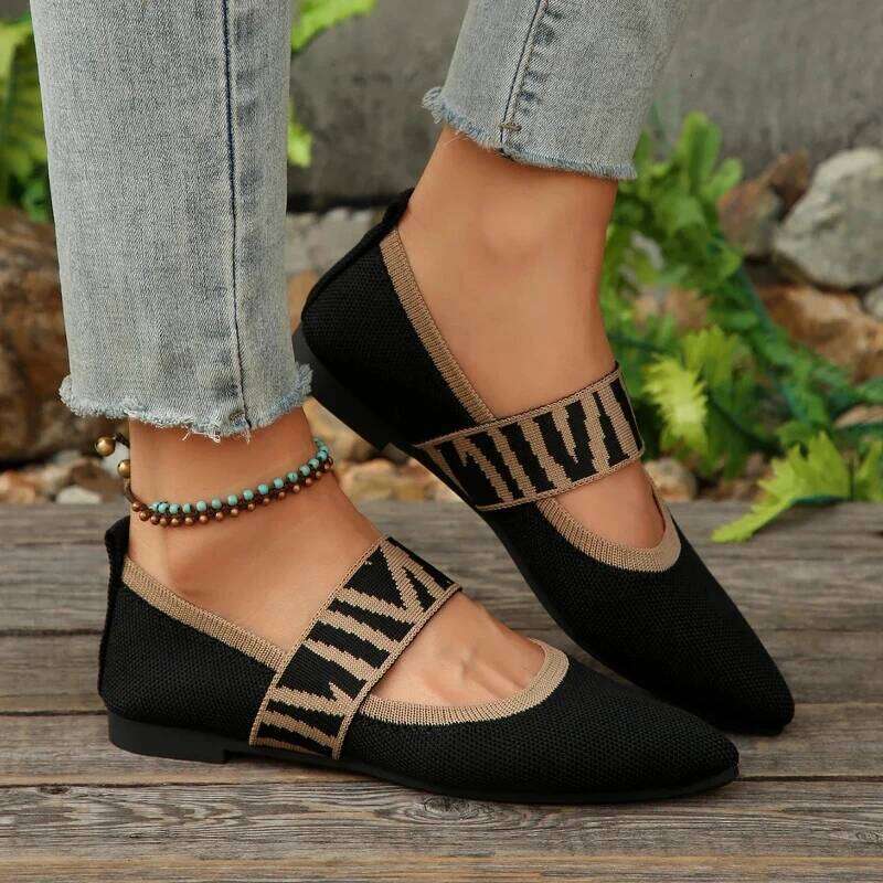 Summer 2025 New Women's Fashion Elastic Band Comfortable Non slip Flat Outdoor Soft soled Casual Shoes