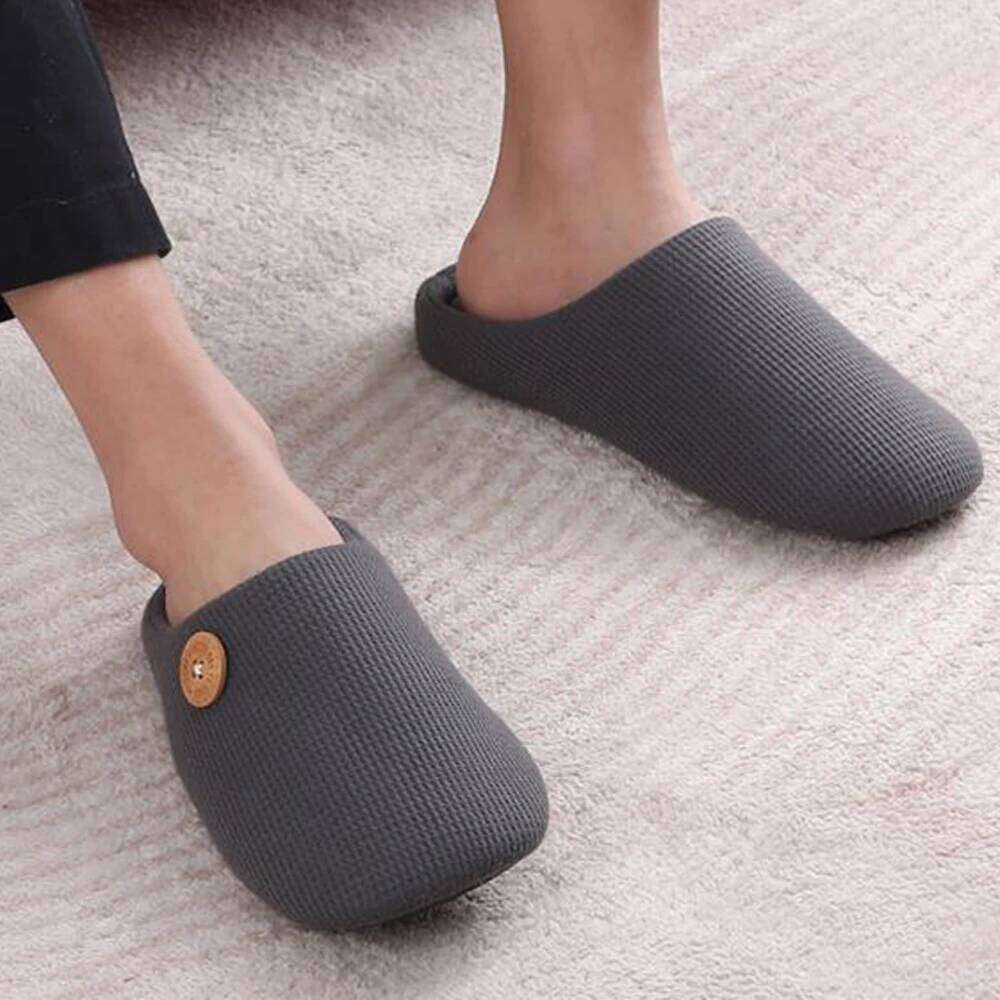 Litfun Warm Cotton For Women Men Fluffy Fur Indoor Flats Slip-on Soft Slippers Couple House Mute Slides